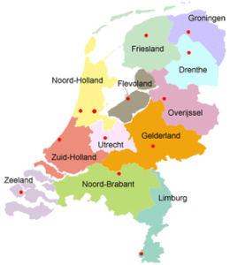 Provinces of the Netherlands - map